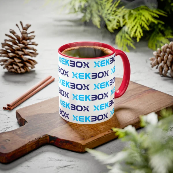 Caneca Ceramica Colorida White and Red With Color Log