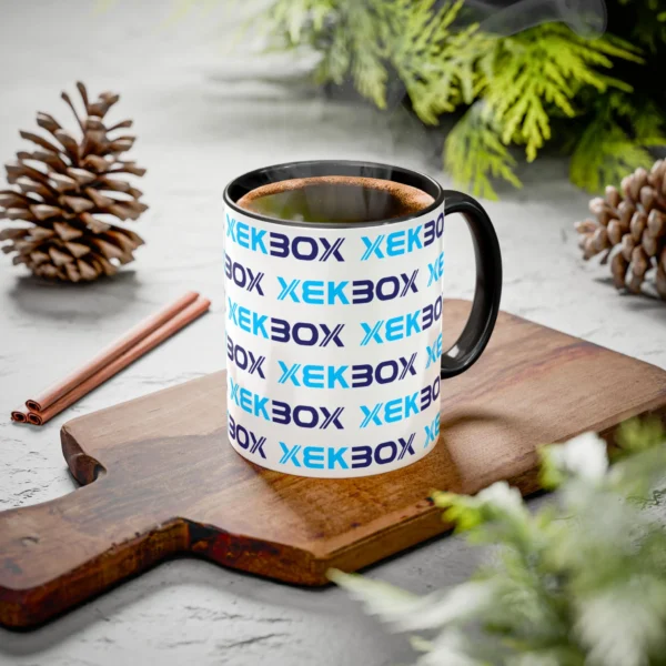 Caneca Ceramica Colorida White and Black With Color Log