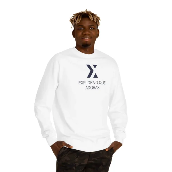 Sweatshirt Xek Box Unissex White and Logo Navy Blue