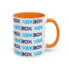 Caneca Ceramica Colorida White and Oranje With Color Log