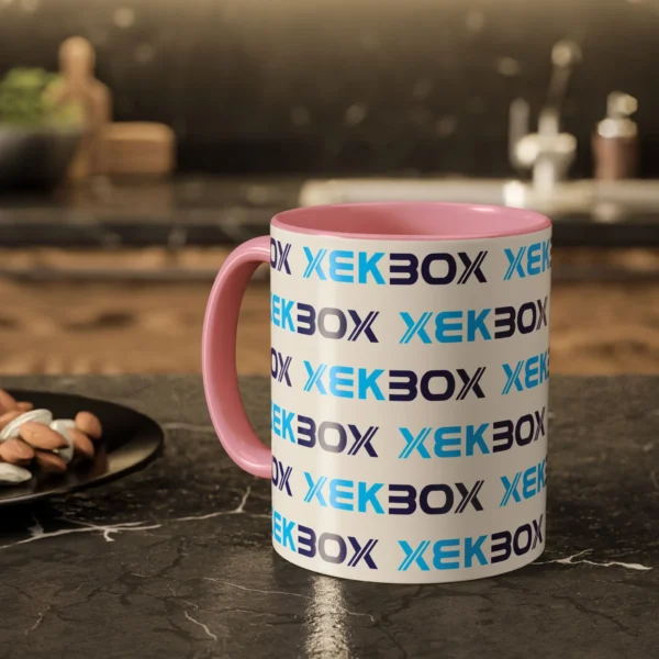 Caneca Ceramica Colorida White and Pink With Color Log