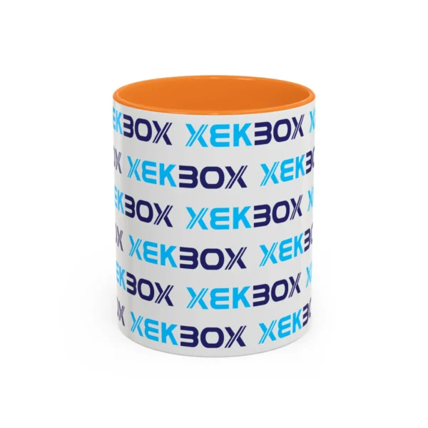 Caneca Ceramica Colorida White and Oranje With Color Log
