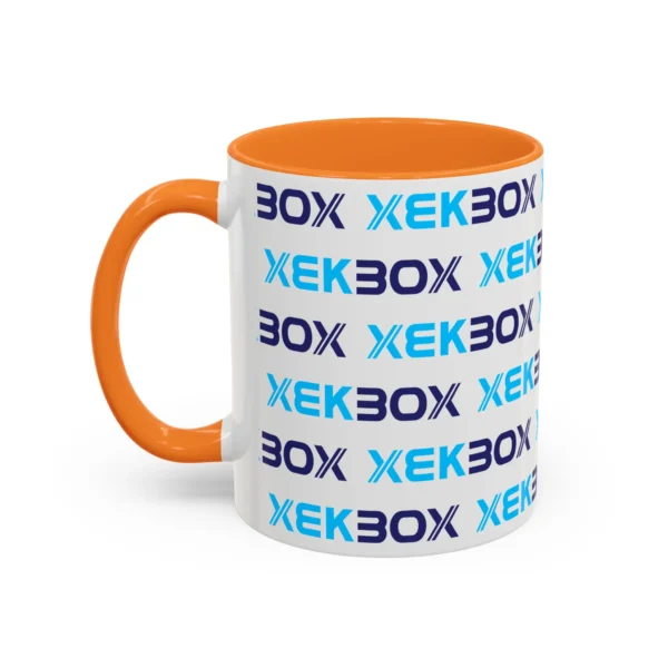 Caneca Ceramica Colorida White and Oranje With Color Log