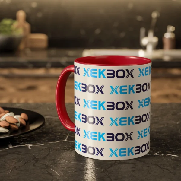 Caneca Ceramica Colorida White and Red With Color Log