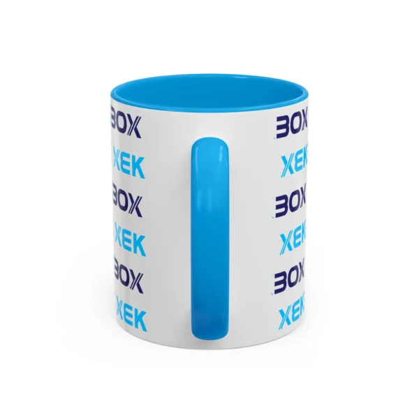 Caneca Ceramica Colorida White and Blue With Color Log