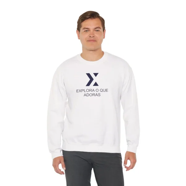 Sweatshirt Xek Box Unissex White and Logo Navy Blue