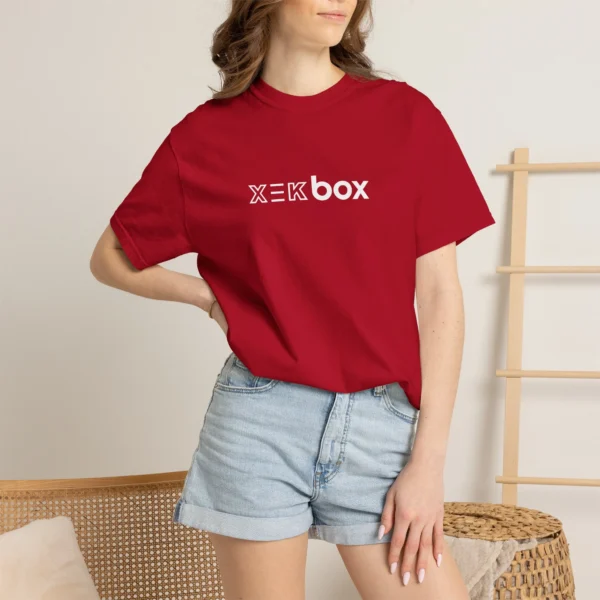 T`Shirt Xek Box Unissex Red and White Men and Women