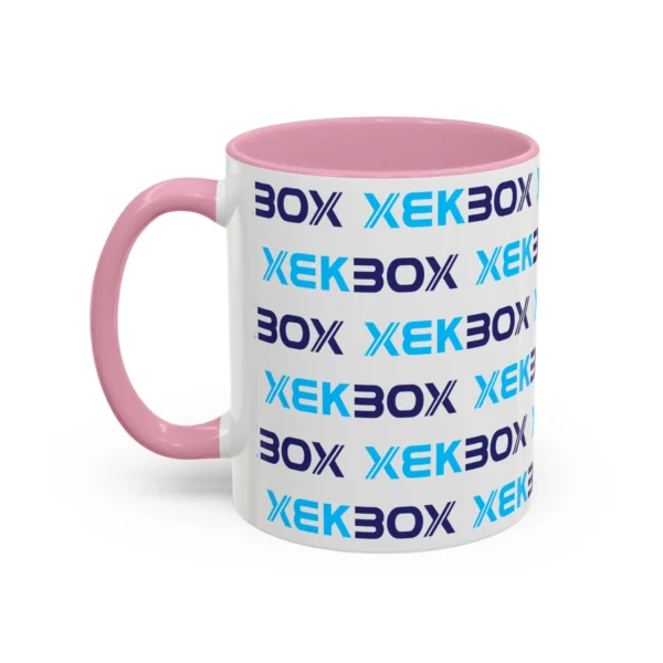 Caneca Ceramica Colorida White and Pink With Color Log