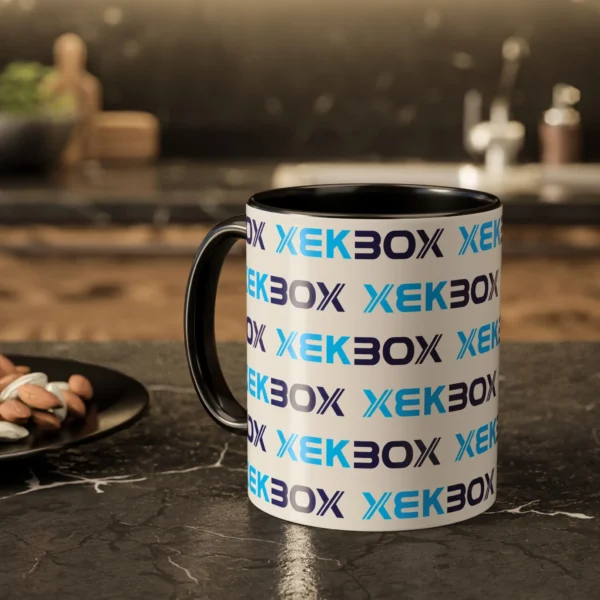 Caneca Ceramica Colorida White and Black With Color Log