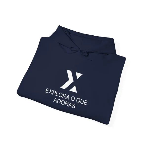 Sweatshirt with Hood and Pockets Navy Unissex and logo White Color