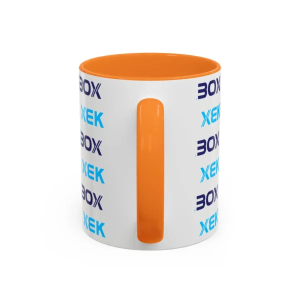 Caneca Ceramica Colorida White and Oranje With Color Log