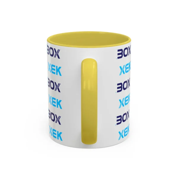 Caneca Ceramica Colorida White and Yellow With Color Log