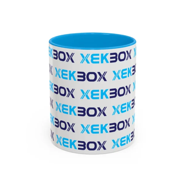 Caneca Ceramica Colorida White and Blue With Color Log