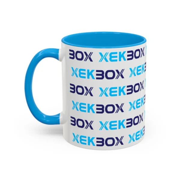 Caneca Ceramica Colorida White and Blue With Color Log