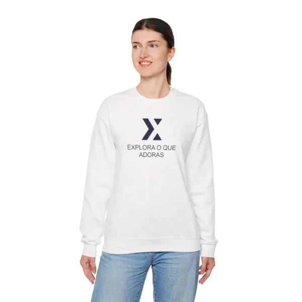 Sweatshirt Xek Box Unissex White and Logo Navy Blue
