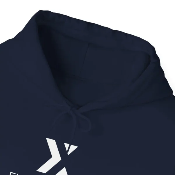 Sweatshirt with Hood and Pockets Navy Unissex and logo White Color