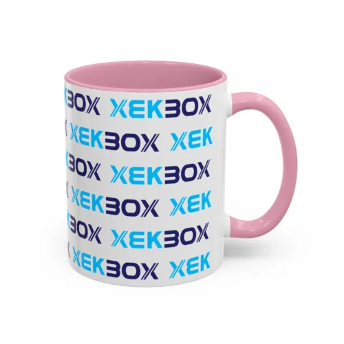 Caneca Ceramica Colorida White and Pink With Color Log