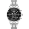 Relógio masculino Hugo Boss Avery 1514157 em aço prateado com mostrador preto