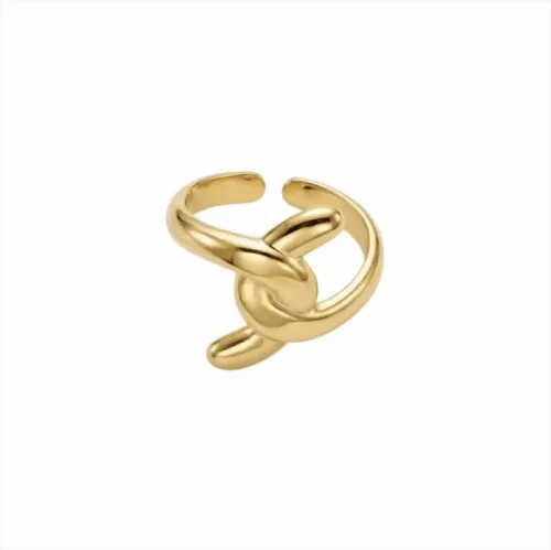 Anel em aço inoxidável banhado a ouro – Ajustável e adaptável