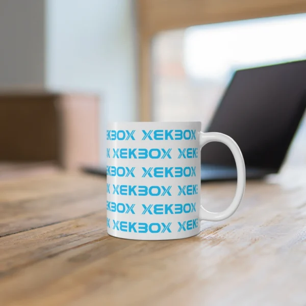Caneca Ceramica White With Log Light Blue