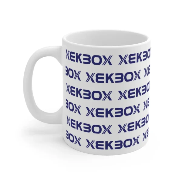 Caneca Ceramica White With Log Navy Blue