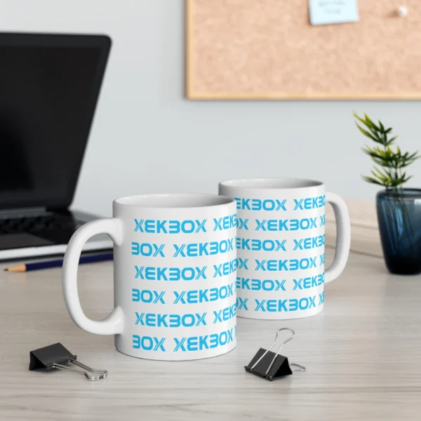 Caneca Ceramica White With Log Light Blue