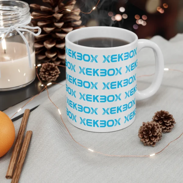 Caneca Ceramica White With Log Light Blue
