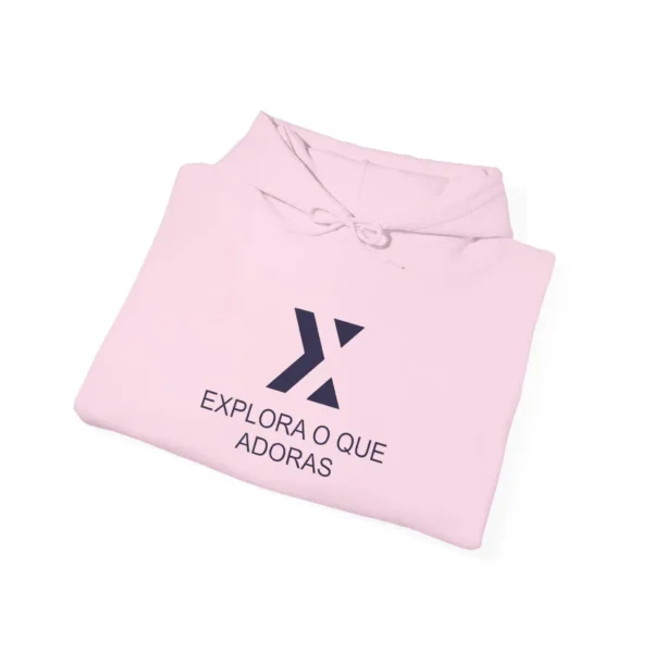 Sweatshirt with Hood and Pockets Pink Unissex and logo White Color