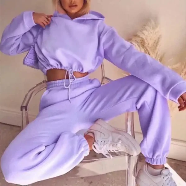 Conjunto de Moletom com Capuz e Calça Plush Look