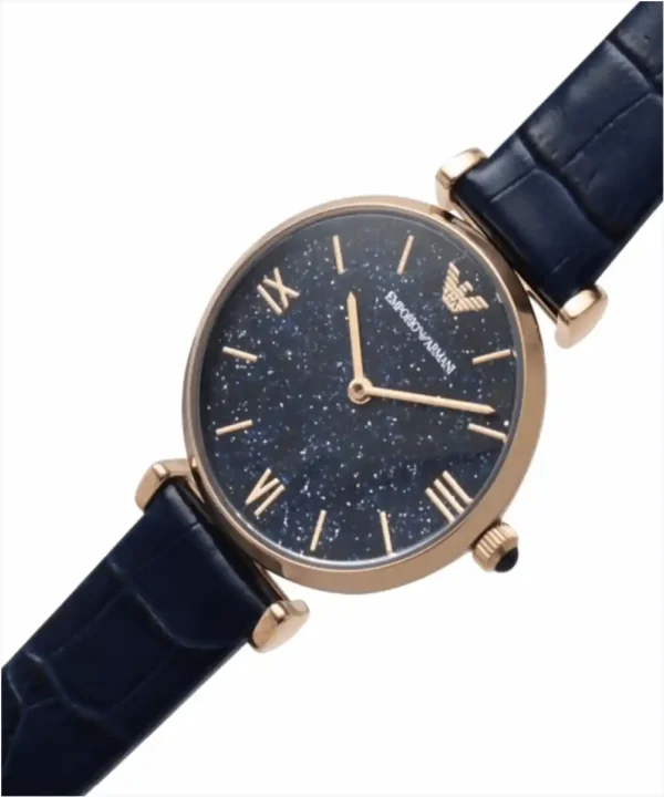 Relógio Feminino de Quartzo Analógico Mostrador Azul e Pulseira de Couro AR11424