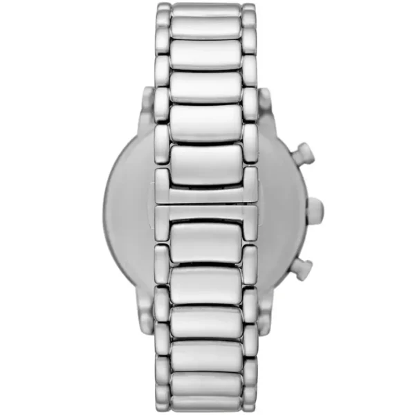 Relógio Emporio Armani com Mostrador Preto e Pulseira de Aço Prateado Homem AR11324