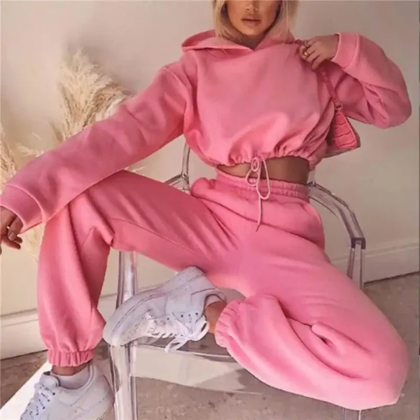 Conjunto de Moletom com Capuz e Calça Plush Look