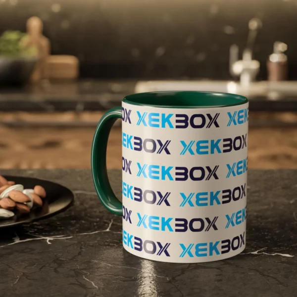 Caneca Ceramica Colorida White and Green With Color Log