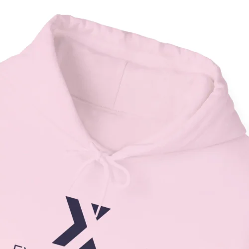 Sweatshirt with Hood and Pockets Pink Unissex and logo White Color