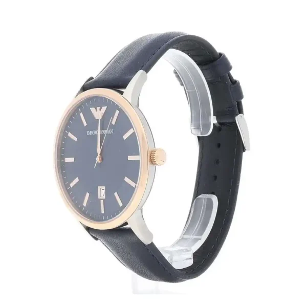 Relógio Emporio Armani Analógico com Mostrador Azul e Pulseira de Couro AR11188