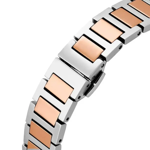 Relógio Emporio Armani Genni com mostrador em madrepérola e pulseira bicolor em aço para mulheres AR11626