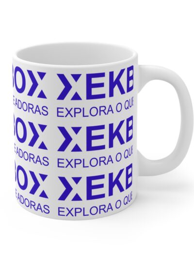 Caneca Xekbox em Ceramica White and Dark Blue