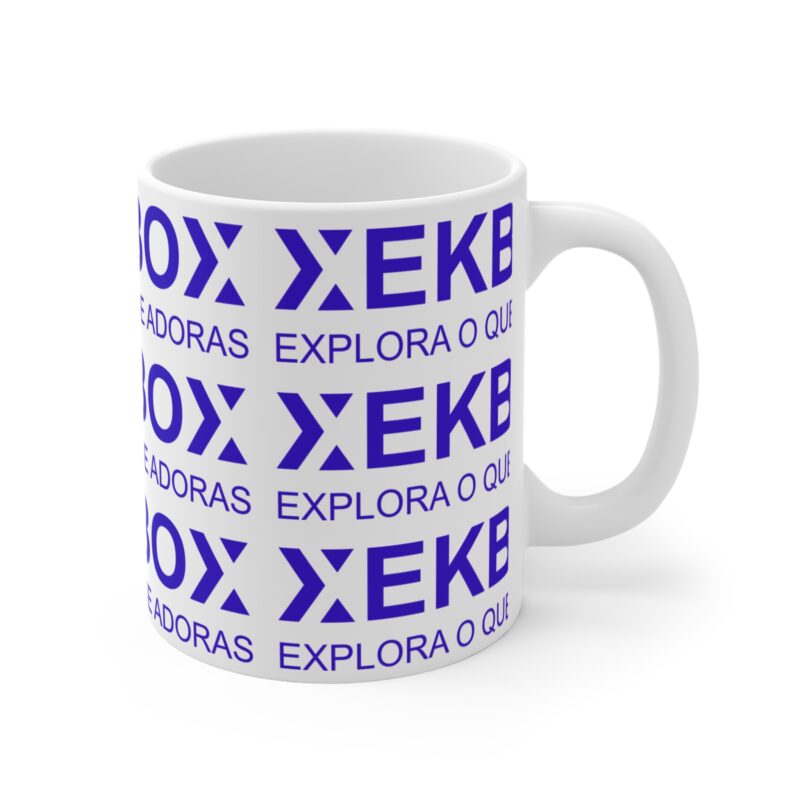 Caneca Xekbox em Ceramica White and Dark Blue