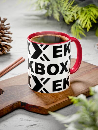 Caneca Ceramica Colorida Red and Black