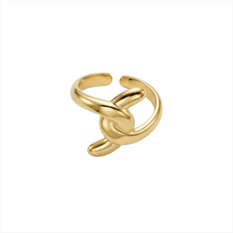 Anel em aço inoxidável banhado a ouro – Ajustável e adaptável