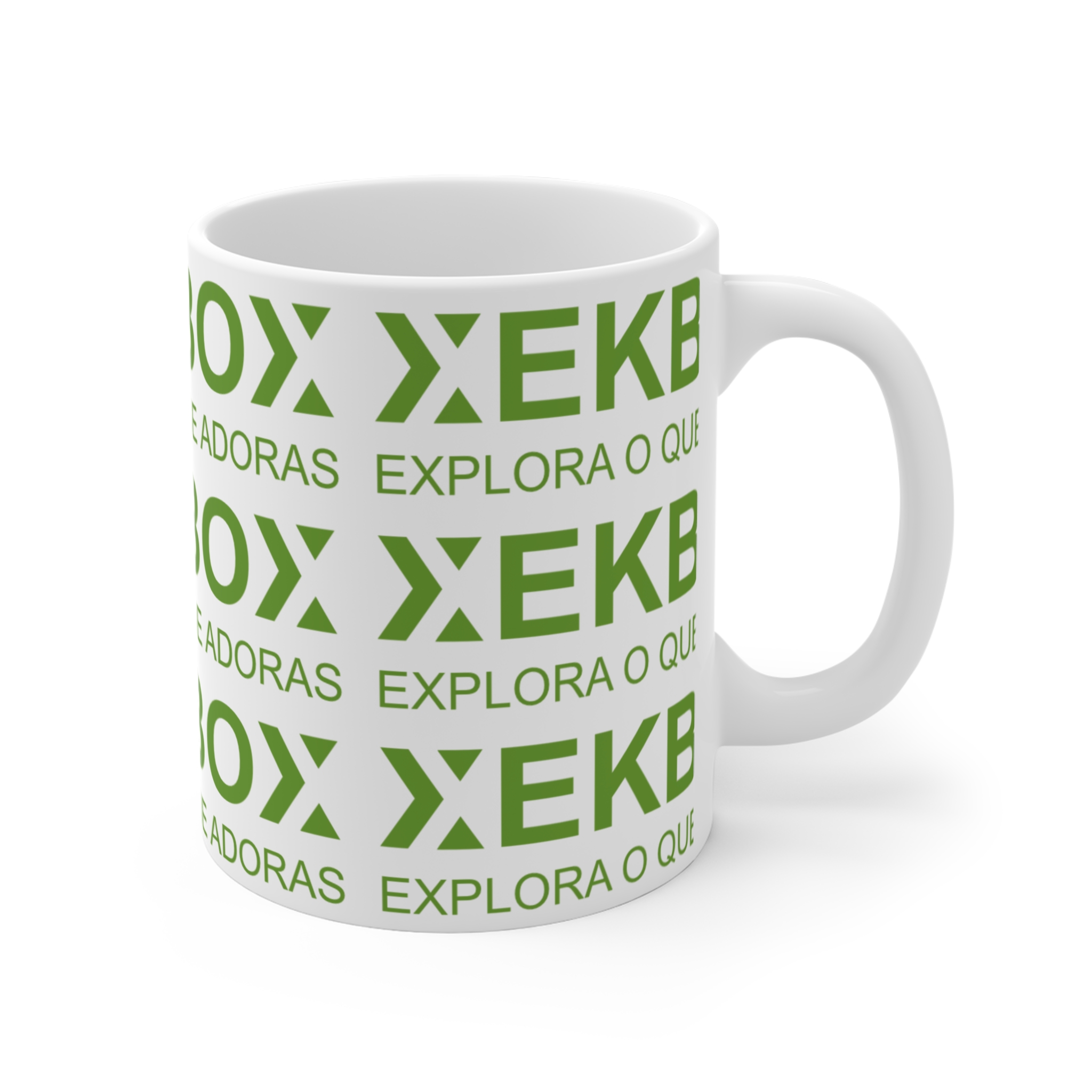 Caneca Xekbox em Ceramica White and Gren